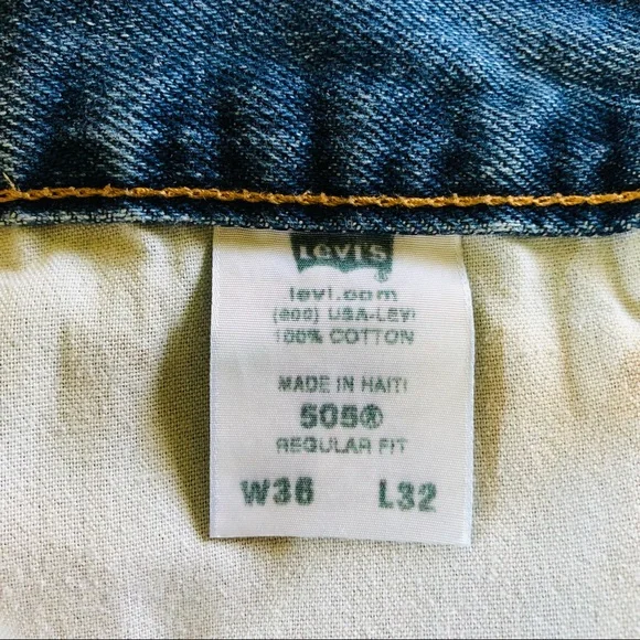 Levi's 505 High-Rise Regular Fit 100% Cotton Y2K Jeans. W36 x L32 - Picture 6 of 12